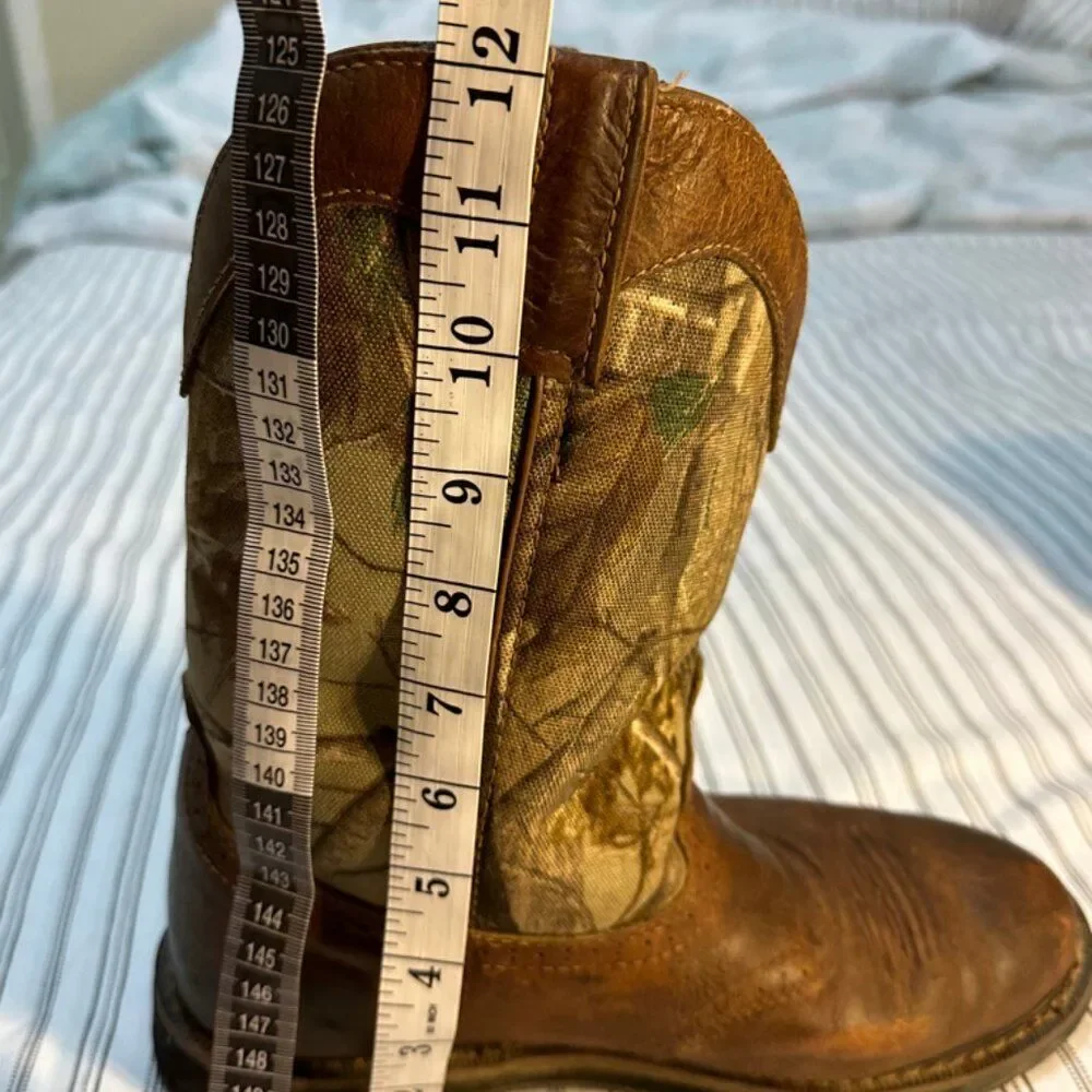 Justin Workboots Leather and Camo Size 10 EE